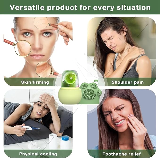 Ice Face Roller, Joyeee Silicone Ice Roller For Face and Eyes Puffiness Relief Reusable Face Ice Cubes Migraine Pain Relief Facial Ice Mold Skincare Tools Gifts for Women Beauty