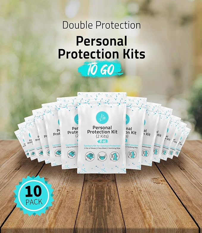 All-in-One Personal Protection Kits for TWO PEOPLE - 10 PACK