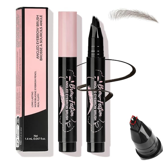 Eyebrow Pen, Waterproof Eyebrow Pencils for Women - Angled Brow Brush & Multi-Fork Tip Microblading Brow Pen, Precisely Creates Natural Hair-Like Brows, Easy to Use 01-Brown