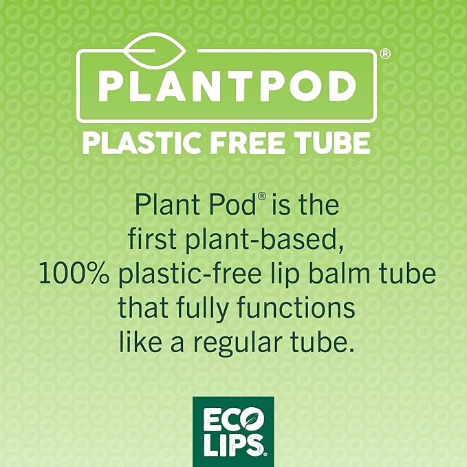 Eco Lips Bee Free Variety Pack Vegan Lip Balm | Candelilla Wax, Cocoa Butter & Coconut Oil Lip Care. Soothe & Moisturize Dry, Chapped Lips - 100% Plastic-Free Plant Pod Packaging - Made in USA