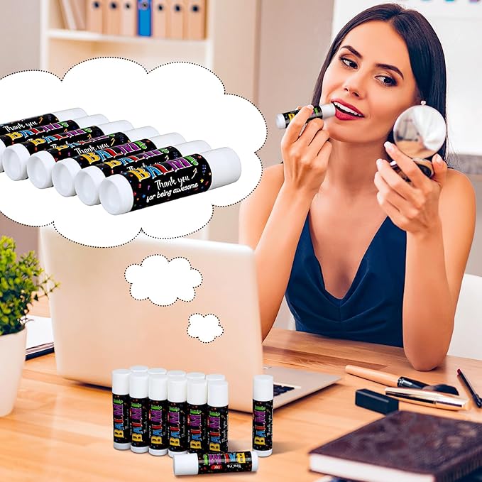 50 Pack Employee Team Appreciation Gifts Bulk Lip Balms Thank You Gifts Inspirational Gifts Party Supplies Christmas Volunteer Gifts for Women Men Staff Coworkers Teachers Nurses