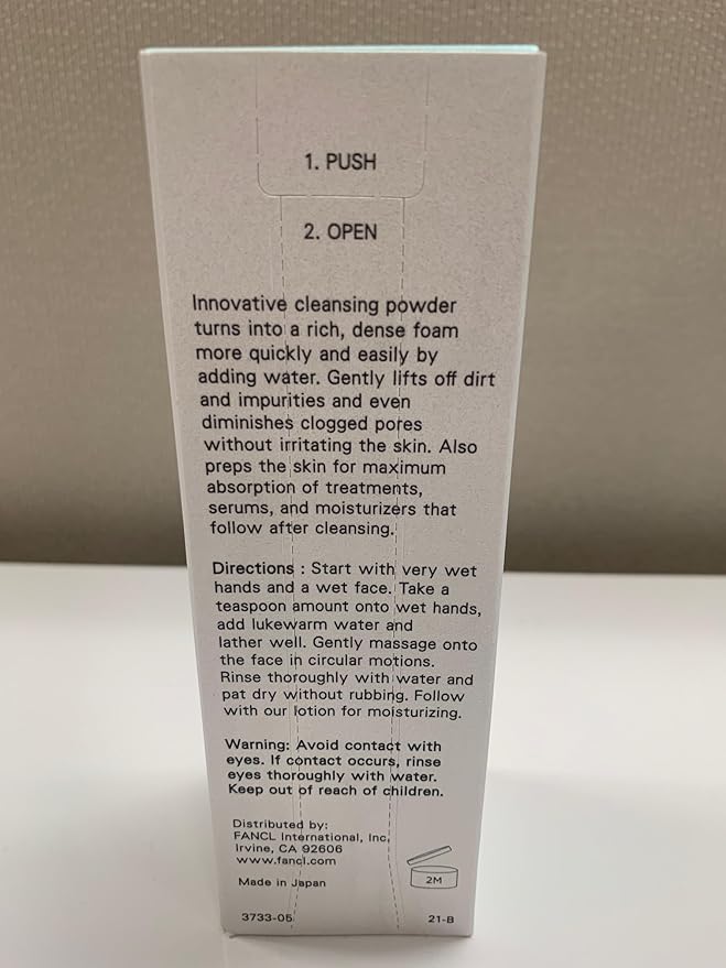 FANCL Facial Cleansing Powder - Japanese Facial Cleanser, Face Wash, Luxurious Foaming Lather, Hydrating, Preservative Free, Clean Skincare for Sensitive Skin [US Exclusive Edition]