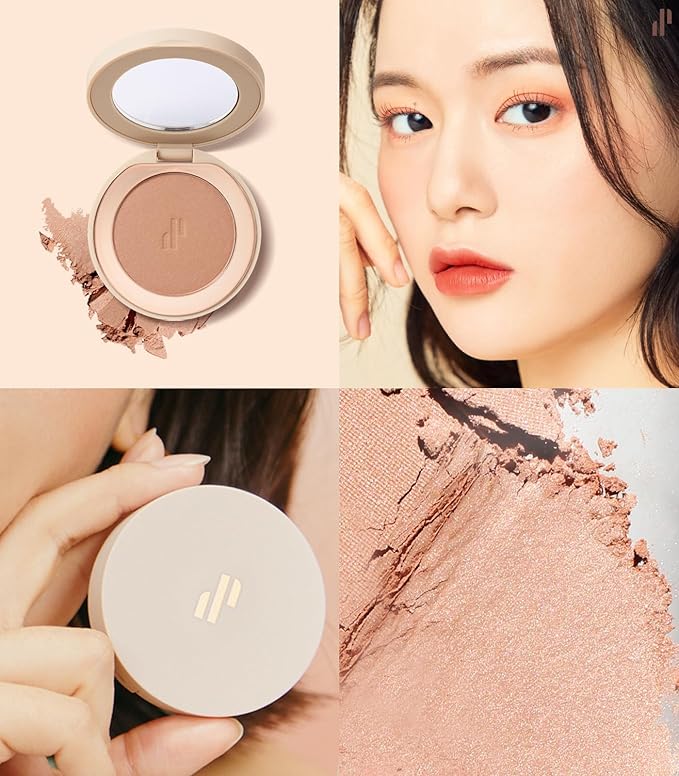 Heart Percent Dote on Mood Glow Blush, Smooth Radiant Color Luminous Shimmering Stain Finish Cheek Makeup Blush (01. Rose Plush)