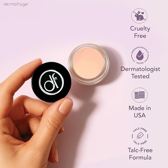 Dermaflage Waterproof Concealer Cream - Full Coverage, Matte Finish, Covers Dark Circles, Tattoos, Acne (Light)