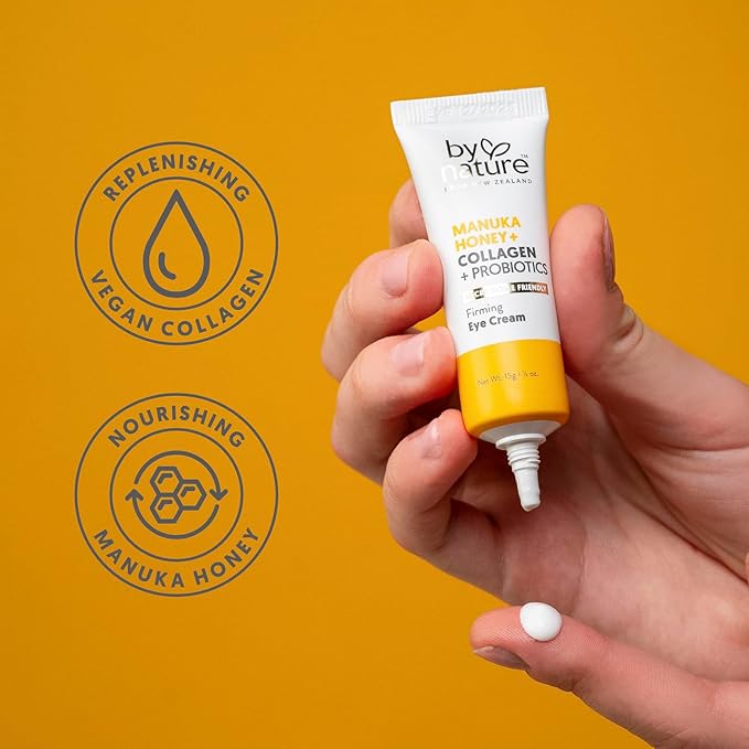 By Nature Eye Cream - Manuka Honey, Collagen, and Probiotics - Hydrating Under Eye Cream for Dark Circles - Skincare from New Zealand - .5oz