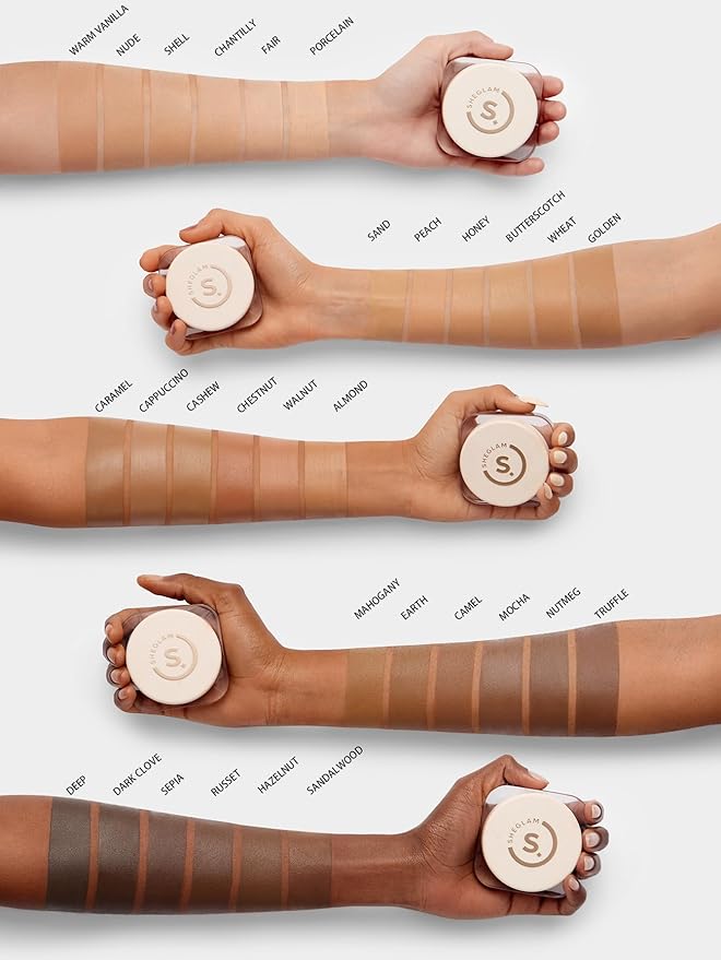 SHEGLAM Hydrating Cream Full Coverage Foundation Balm Long Lasting Concealer Face Foundation for Dry Skin - Chestnut