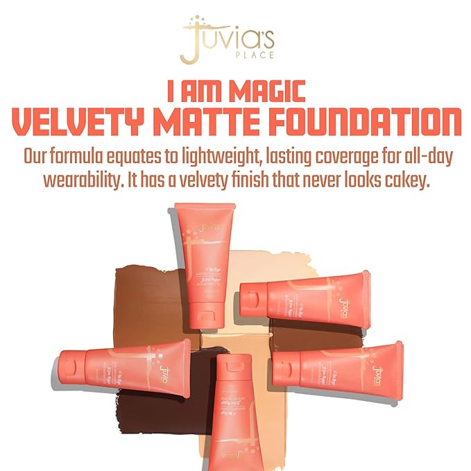 Juvia's Place I Am Magic Velvety Matte Liquid Foundation 530 - Ibiza - Medium w/Cool, Golden Undertone, Makeup Foundation Full Coverage, Lightweight, Long Wear, Velvety Matte Finish