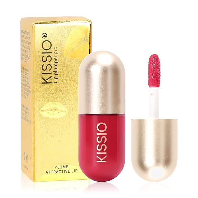 KISSIO Lip Plumper,Color Lip Plumper Gloss,Lip Enhancer,Plant Extracts Plumping Lip Serum,Moisturizing Lip Gloss for Fuller Lips and Hydrated Beauty Lips 5.5ml (05 Dogwood)