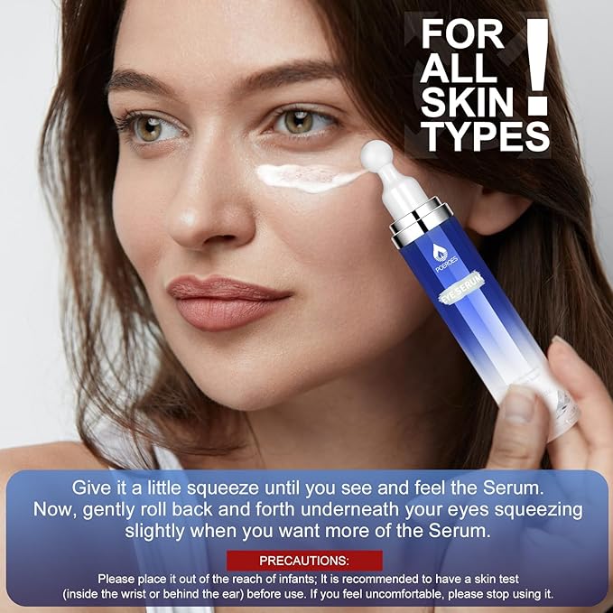 eye serum for dark circles and puffiness - 8% Caffeine, 8% Retinol - Dark Circle Remover, Puffy Eyes & Bags - Under Eye Cream, 1.5 fl. oz