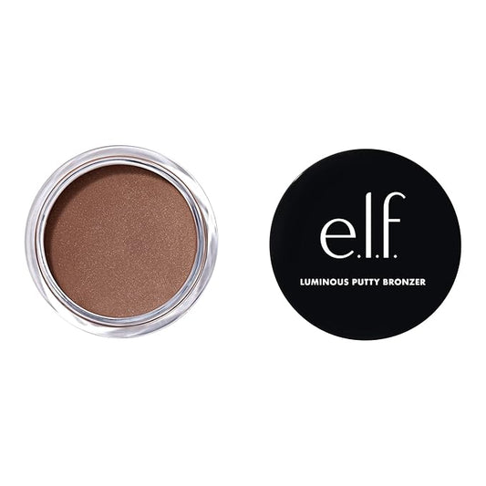 e.l.f. Luminous Putty Bronzer, Lightweight Putty-to-Powder Bronzer For A Radiant, Glowing Finish, Highly Pigmented, Vegan & Cruelty-Free, Get Glowing