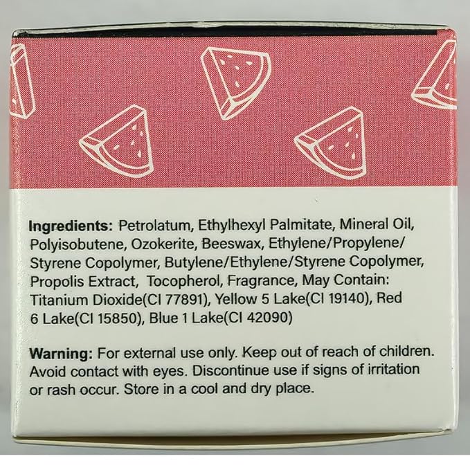 Watermelon Sleeping Lip Mask, Bee Lip Balm Lip Mask Honey Pot, Lip Mask Overnight Propolis Moisturizing Lip Balm with Stick, Hydrating Repair Prevention Dry & Cracked Lip Scrubs Exfoliato