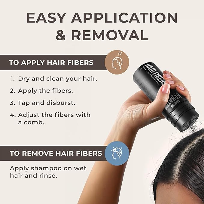 Keratin Hair Fibers for Men & Women - Fill In Fine or Thinning Hair, Instantly Thicker, Fuller Looking Hair (Medium Blonde 30g)