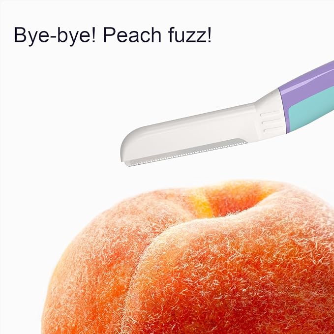 Face Razors for Women, Dermaplane Razor for Women Face, Eyebrow Razor, Dermaplaning Tool, Skin Safe Microblades, Peach Fuzz Remover (9ct, Wisteria)