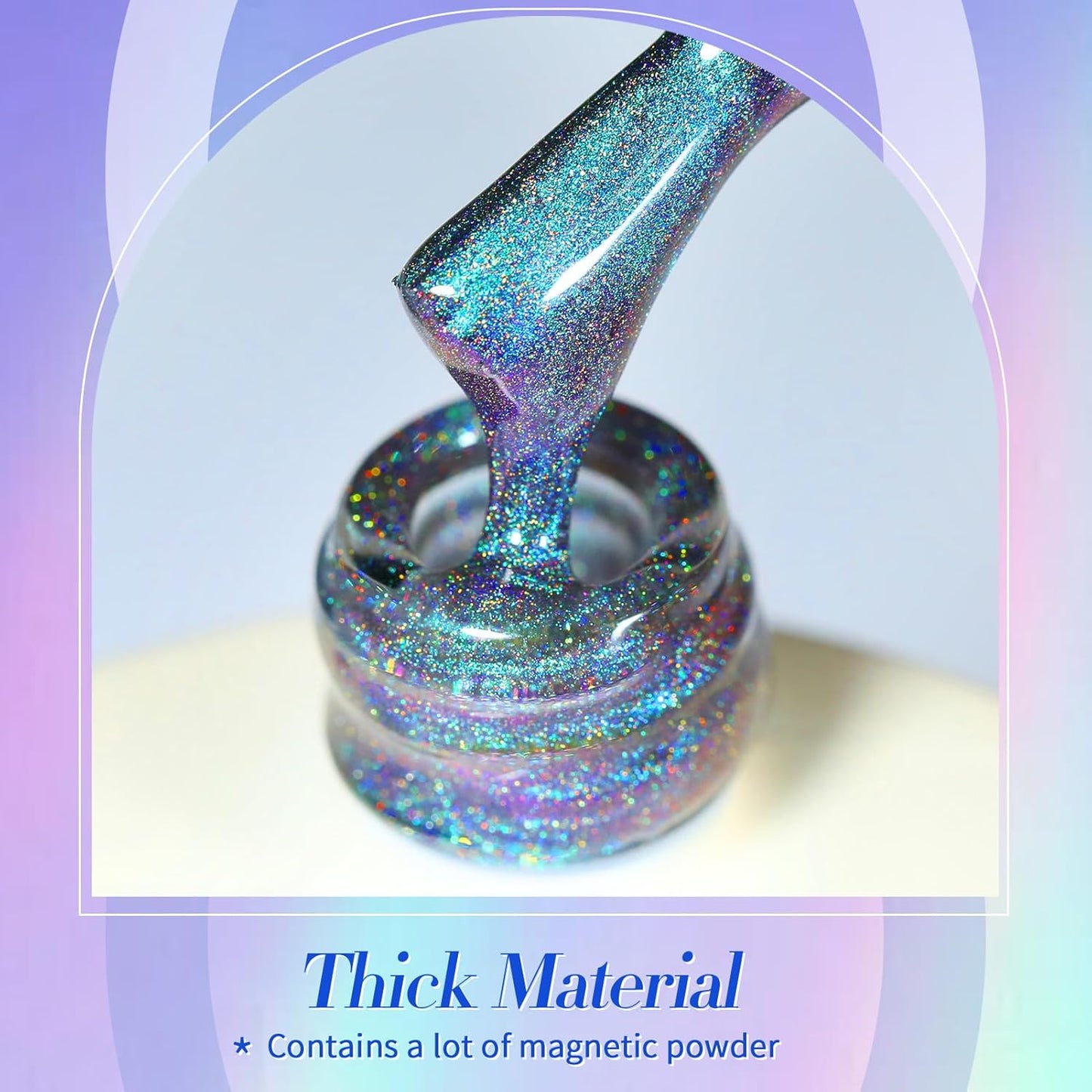 Born Pretty 9D Cat Magnetic Eye Gel Nail Polish Holographic Rainbow Gel Polish Blue Purple Soak Off U V LED Gel Polish Nail Art Design Manicure Salon DIY Home 15ML