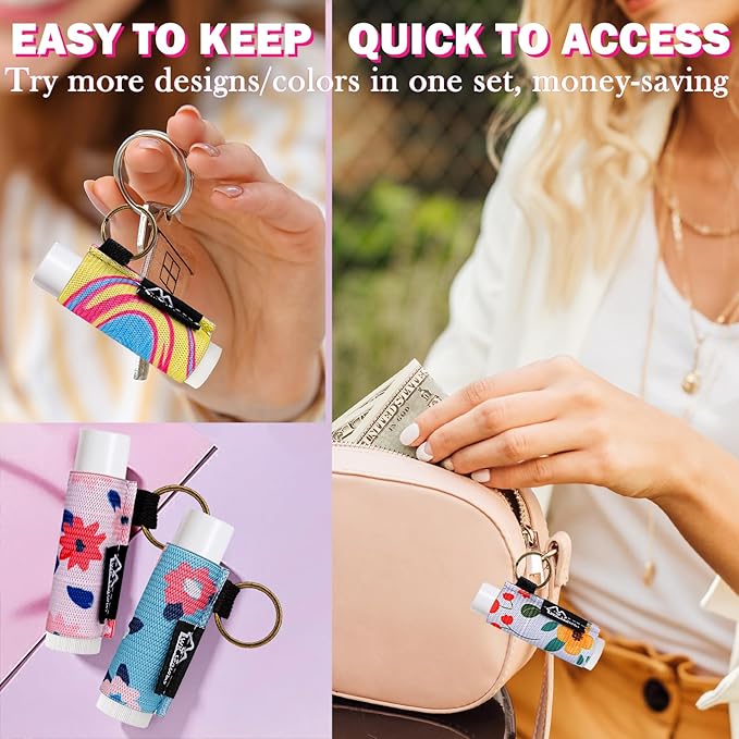 WK IEASON Lip Balm Holder Keychain Bulk Chapstick Holder Key chain