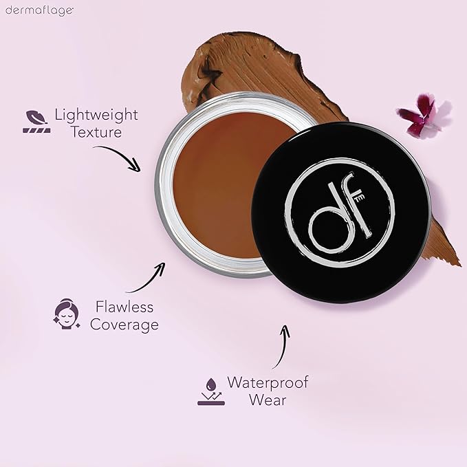 Dermaflage Waterproof Concealer Cream (Espresso) - Concealer Full Coverage, Matte Finish for Face & Body - Hides Dark Circles, Tattoos & Acne - Long Lasting Formula Used by Hollywood Makeup Artists