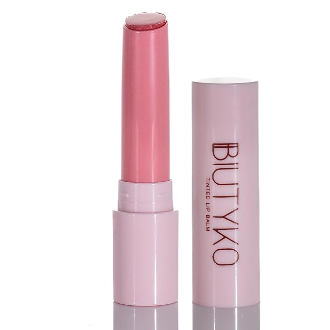 Lip Balm Hydrating for Dry and Chapped Lips Tinted Subtle Color Non-Sticky Juicy Finish | Pink, 1 Count (Pack of 1)