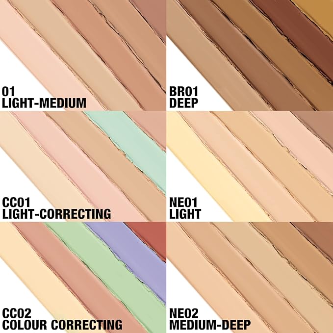 FOCALLURE #GoldenAge 5 in 1 Multi Uses Concealer Palette, 5 Colors Correcting Conceal Palette, Camouflage Contour Palettes for Dark Circles, Face Contouring Highlighter Pallet, 01 LIGHT-MEDIUM