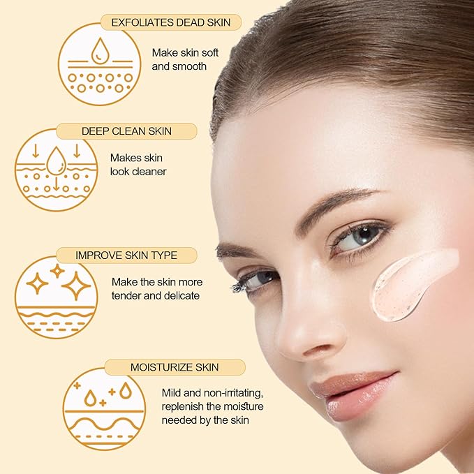 BROUYOUE Orange Exfoliating Gel Scrub for Face and Body Skin, Deep Cleansing Moisturizing Skin Orange Peeling Gel, Natural Orange Exfoliating Gel for All Types Skin (1pc)