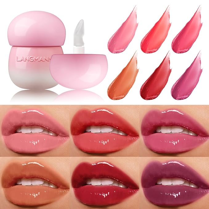 Glow Lip Balm Plumping Moisturizing Lip Balm For Dry, Chapped Lips, Sheer Tint Color, High Shiny Lip Gloss Non-stick Lip Stian Lipstick, Lip Sleeping Mask Nourish & Hydrate Tinted Lip Balm(4# Orange)