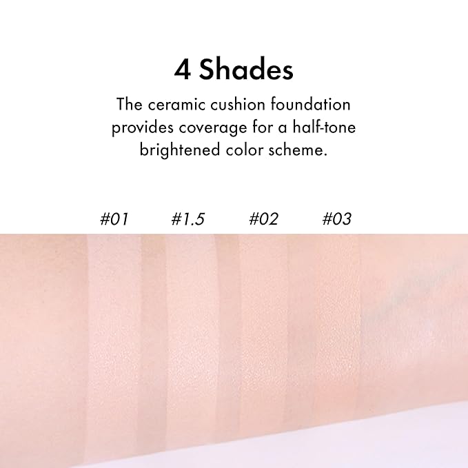 Amuse SEOUL Ceramic Skin Perfector Cushion Foundation Refill | Long-lasting, Lightweight, Semi-matte, Flawless Coverage, Hypoallergenic, Korean Beauty, Vegan(15g / 0.52 oz.) ([Refill] 02 HEALTHY)