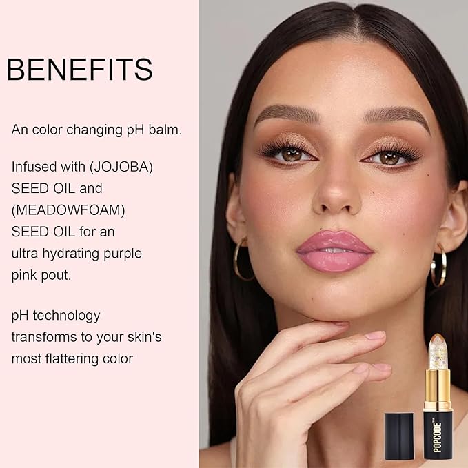 pH Lip Balm, Transparent Clear Color Changing Lipstick and Tinted Lip Balm Chapstick, Vegan & Cruelty Free Lip Tint, Hydrate & Nourish with JOJOBA and MEADOWFOAM SEED OIL, #002 Sapphire