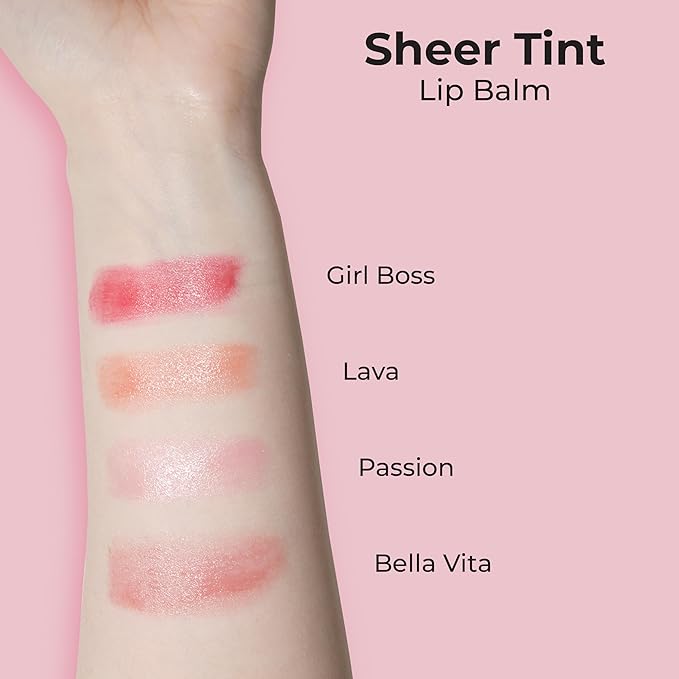 MCoBeauty Sheer Tint Lip Balm, Girl Boss, Nourishing Tint for Healthy, Luscious Lips, Vegan, Cruelty Free Cosmetics
