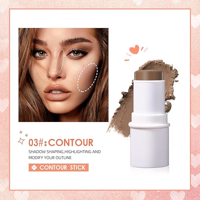 Contour Stick, Face Concealer Stick, Bronzer Facial Repair 3D Wonder Stick Face Body Shading Stick Foundation Cream (03 Contour Stick)
