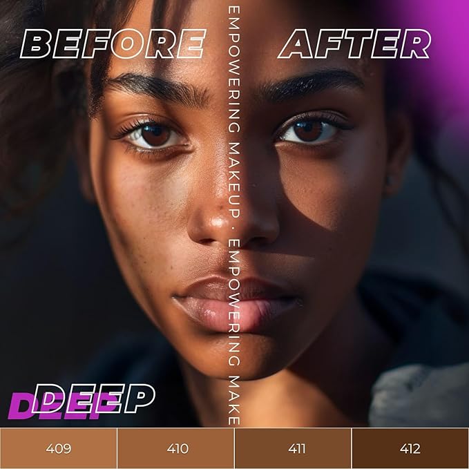 LAMEL OhMy Clear Face Full Coverage Foundation - Acne Coverage - Salicylic Acid & Tea Tree Extract - Dewy & Flawless Finish - Sensitive Skin Care - Organic & Oil-Free - 409, 1.35 fl.oz