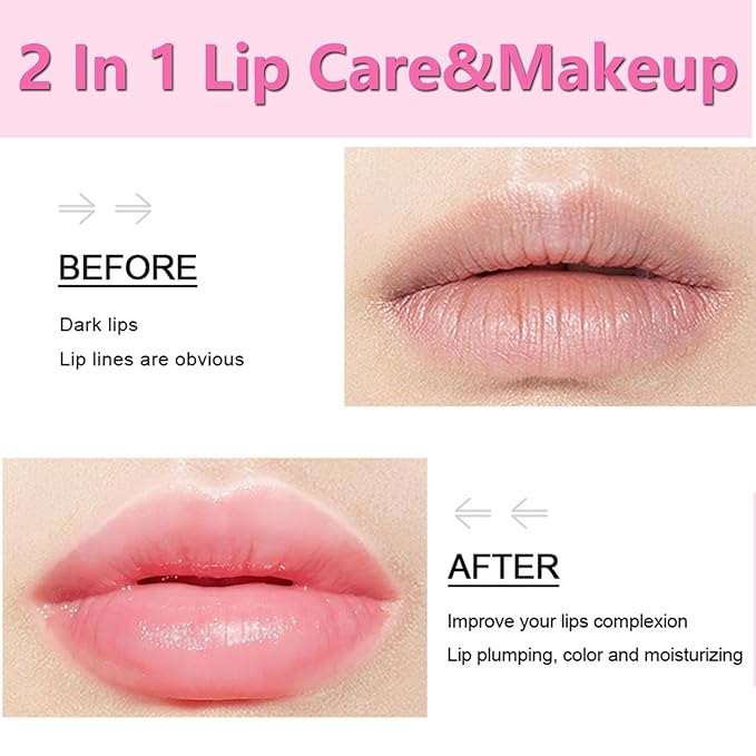 Tinted Lip Balm, Hydrating Colored Lip Balm , Moisturizing Lipstick for Women, Color Lip Plumper Balm,Lip Brightening for Dark Lips, Lip Tinted Moisturizer, Lip Moisturizer for Very Dry Lips, Reduce Lip Wrinkles, 4.8G/0.17Oz