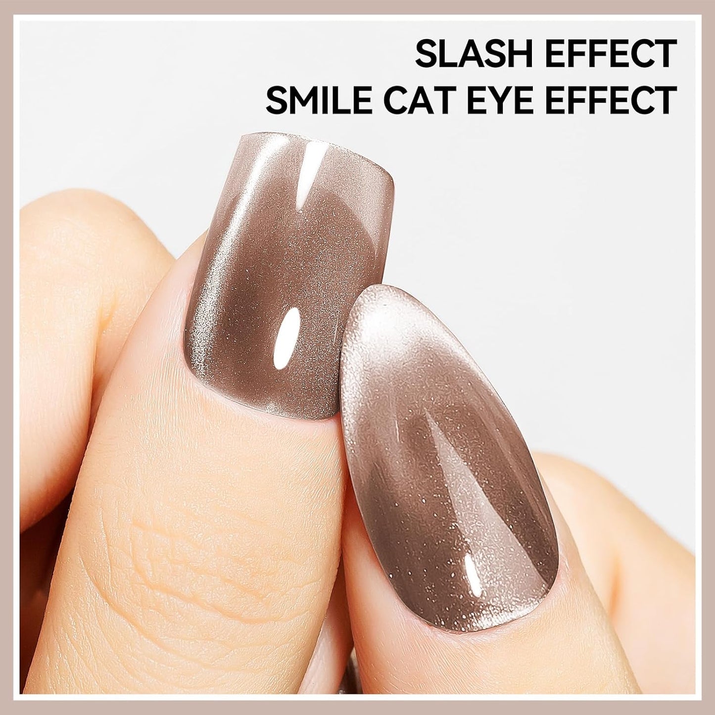 MIZHSE Cat Eye Nail Polish: Quick Dry Brown Magnetic Nail Polish with Magnet, Air Drying Fast Fall Color Nail Lacquer 15ml Cateye Effect for Women Girl Non-Gel Nail Art Manicure DIY Home