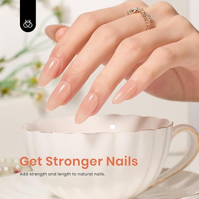 Beetles Builder Gel 7 in 1 Strengthener Gel Nail Polish Nude Color Jelly Beige for Nail Apex and Extension Cover Building Nail Salon DIY Manicure Design