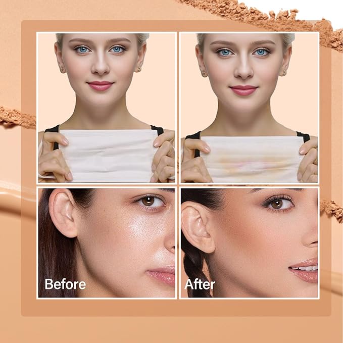 Oil Control Face Powder, Matte Smooth Setting Powder, Waterproof Long-Lasting Setting Powder, Perfect Lightweight Face Makeup For Soft Focus Finish, Minimizes Fine Lines And Pores (Pure Beige)