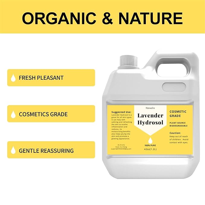 42 oz Lavender Hydrosol for Face Hydrating Mist Hydration, 100% Pure Lavender Water, Cleanses & Softens, Promotes Healthy Skin Cell, Suitable for All Skin Types