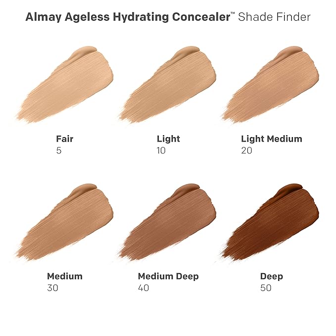 Almay Anti-Aging Concealer, Face Makeup with Hyaluronic Acid, Niacinamide, Vitamin C & E, Hypoallergenic-Fragrance Free, 030 Medium, 0.37 Fl Oz