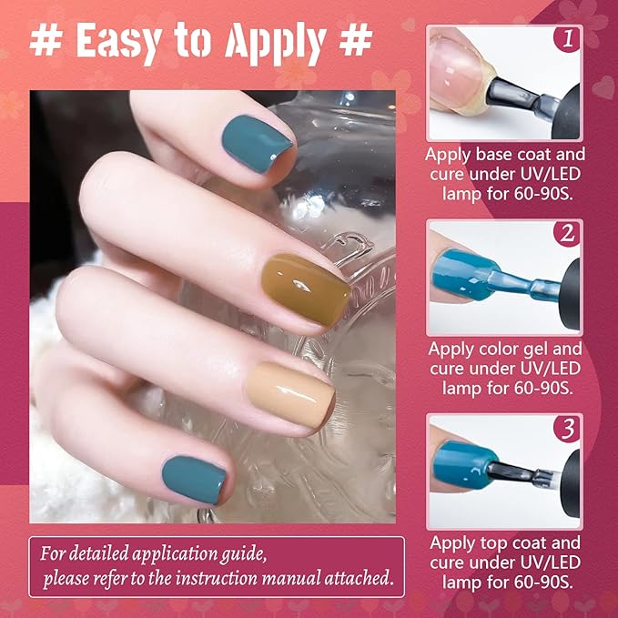 JODSONE Gel Nail Polish Kit with U V Light 36 PCS Classic Black and White Nude and Blue Purple Gel Polish Set with Manicure Tools Suitable for All Sea