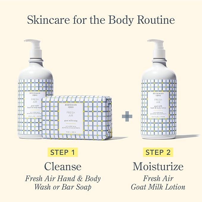 Beekman 1802 Goat Milk Body Lotion, Fresh Air - Scented - 8.9 oz - Hydrating & Moisturizing with Shea Butter - for Sensitive Skin - Cruelty Free - Packaging May Vary - Pump Included, Ready for Use