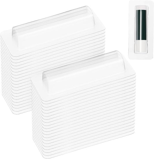 VILLCASE Lip Balm Pouches, 40pcs Plastic Lipstick Money Holder Clear Dome Lip Chap-Stick Money Cash Pounches, Lip Balm Cover for Gift Card DIY Crafts, Not Include Tape