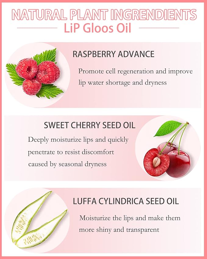 Tinted Moisturizing Lip Glow Oil,Hydrating Plumping Lip Gloss Lip Care Clear Toot Lip Oil for Dry Lip,Glow Reviver Lip Oil,Shine Lip Tint Stain Lip Care Product,Christmas Makeup Gift for Women-#017