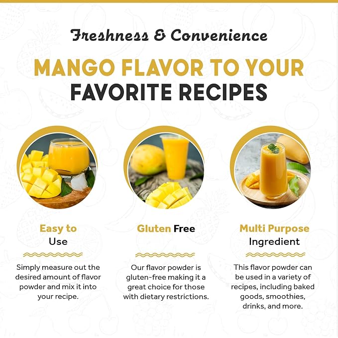 Fanale Premium Mango Flavoring Powder for Boba Tea| Perfect for Baking, Smoothies, Desserts and Drinks | Instant Boba Bubble Tea Powder for Milk- 2.2 Pounds (Pack of 1)