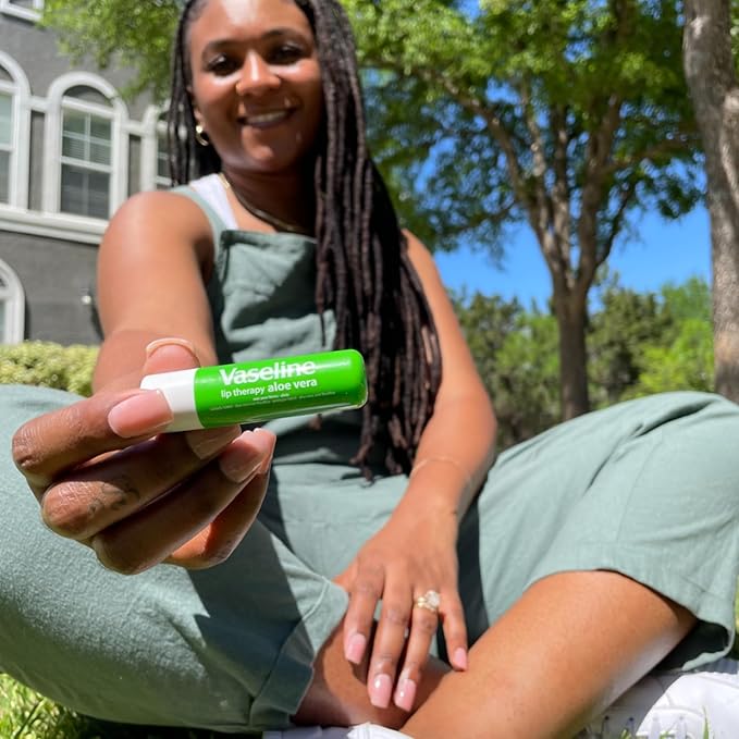 Vaseline Lip Therapy Variety 4-Pack – Cocoa Butter + Aloe Vera Moisturizing Lip Balm with Vitamin E, 0.16 Oz Ea