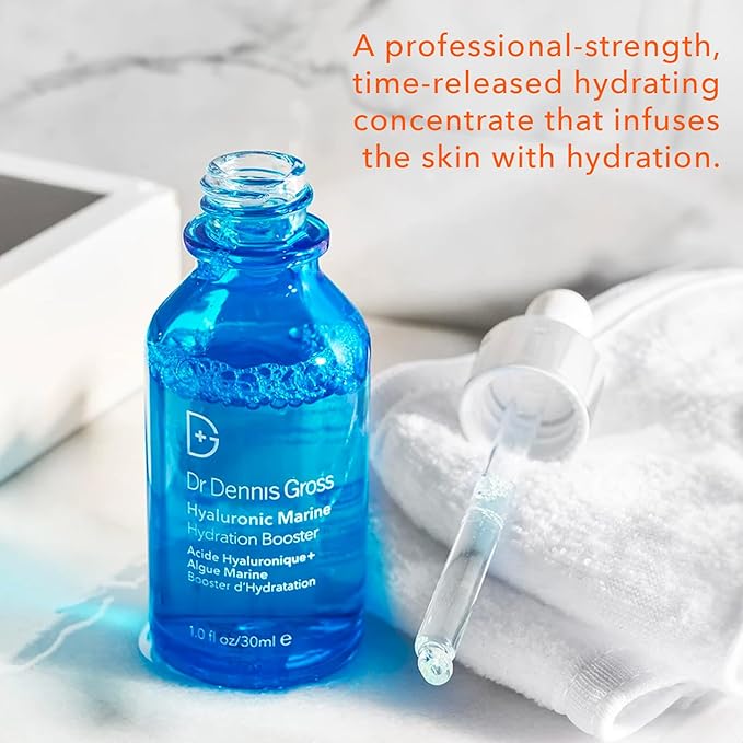 Dr Dennis Gross Hyaluronic Marine™ Hydration Booster: for Dehydrated, Rough Texture, Dry Fine Lines & Wrinkles, 1 fl oz