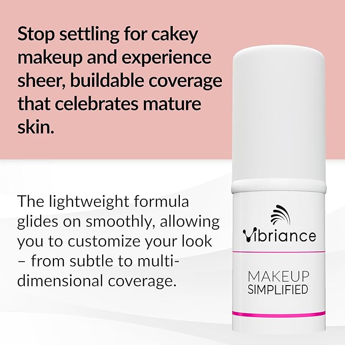 Vibriance Complexion Sticks - Foundation for Mature Skin - Sheer, Buildable Coverage Face Makeup Foundation for Older Women - 3-in-1 Base, Contour, Concealer - Light