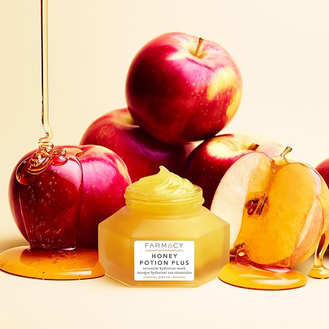 Farmacy Hydrating Face Mask - Honey Potion Plus Nourishing Skincare Facial Mask with Niacinamide, Ceramides + Pro-Vitamin B5 to Protect + Replenish Moisture Barrier (9ml)