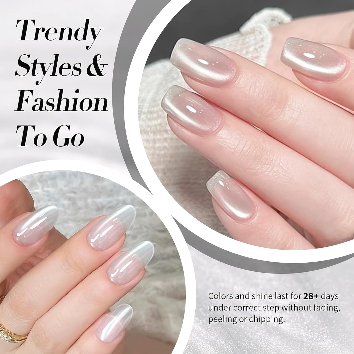 BORN PRETTY Silver Cat Magnetic Eye Gel Nail Polish Crystal Glass Cat Magnetic Shimmer Gel Polish Glass Magnetic Gel Gift 15ML