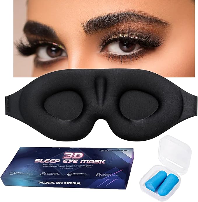 Eye Mask for Lash Extensions, Eye Mask for Sleeping, Soft Breathable Eyelash Sleeping Mask for Extensions with Adjustable Elastic Strap for Flight Nape