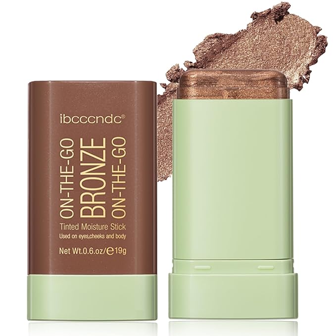 Cream Contour Stick, Face Cream Bronzer Makeup Stick Shimmer Highlighters Body Stick Blendable Long Lasting Highlighter Stick Silky Smooth Formula (4#, Beach Glow)