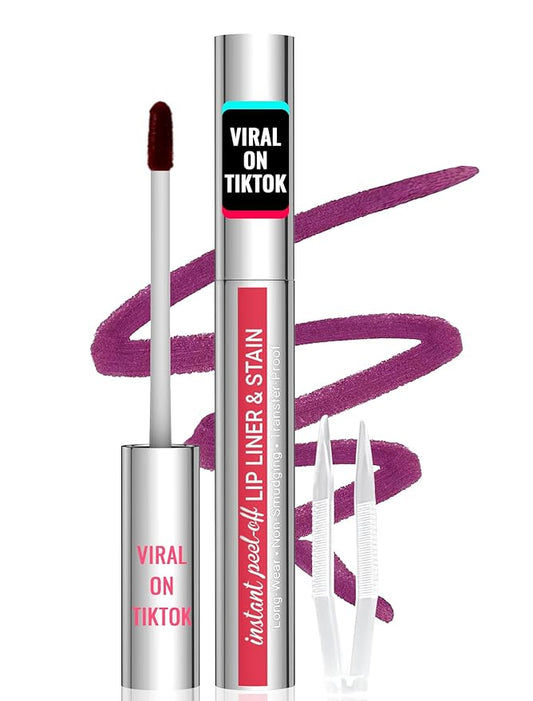 iMethod Lip Stain - Lip Liner Stain, Lip Stain Peel Off with Tweezer, Long Lasting Natural, Waterproof, Easy to Use, Stay On All Day, PLUMPED