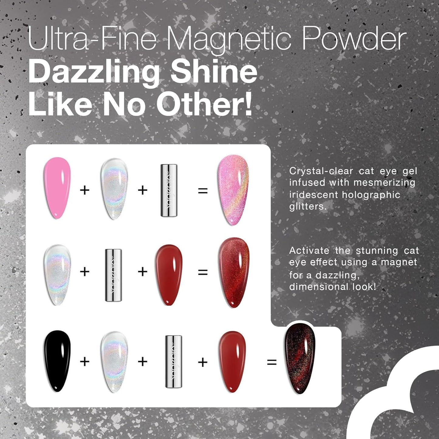 Cat Eye Gel Nail Polish with Magnet Stick, 15ml Magnetic Gel, Create Stunning Cat Eye Effects for DIY Manicures, Long-Lasting, Salon-Quality Finish, Frosted Vision