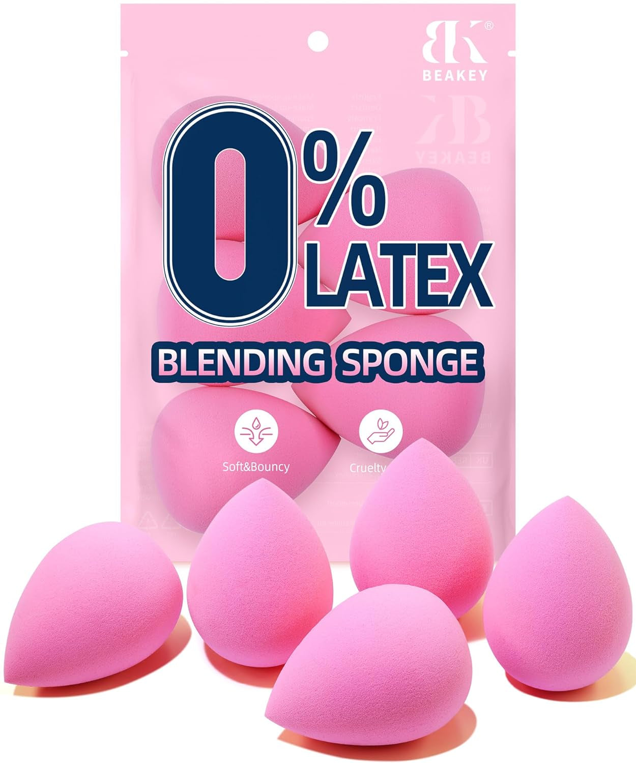 Makeup Sponge 5 Pcs Set, Latex-Free Boun Boun Beauty Sponge for Blending, Makeup Sponges for Foundation, Liquid, Cream and Powder. Blender for Enhanced Make up Application